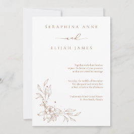 Convite para Casamento Marrom Elegante