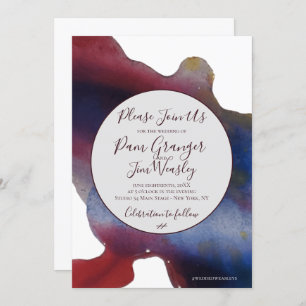 Convite para Casamento Marsala e Marinho