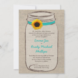 Convite para Casamento Mason Jar & Sunflower