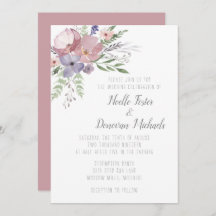 Convite para Casamento Mauve Meadows