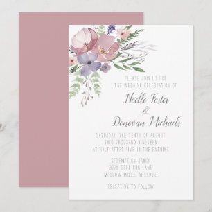 Convite para Casamento Mauve Meadows