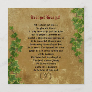 Convite para casamento medieval