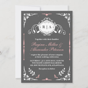 Convite para Casamento Medieval de Chalkboard Vint