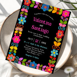 Convite para casamento mexicano moderno