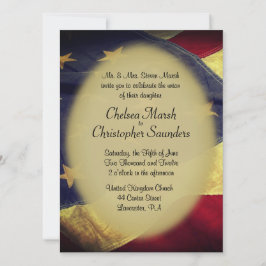 Convite para Casamento Militar de Bandeira America