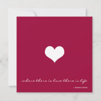 Convite para Casamento Minimalista Claret Red & Wh