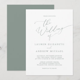 Convite para Casamento Minimalista de Sage Olive G