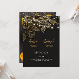 Convite para Casamento Minimalista do Elegante Neg