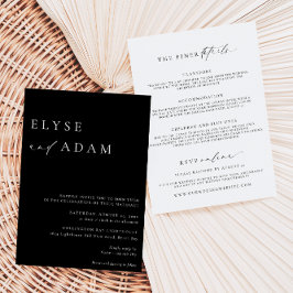 Convite para Casamento Minimalista Negro Ellesmere