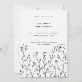 Convite para Casamento Minimalista Rustic Wildflow