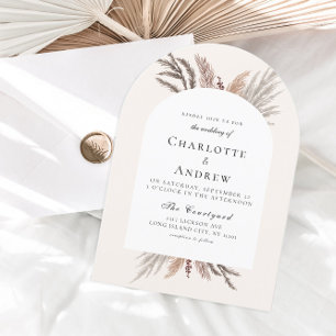 Convite para Casamento Moderno Boho Pampasgras