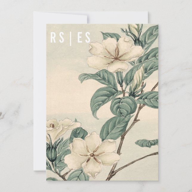 Convite para Casamento Moderno Botânico (Frente)