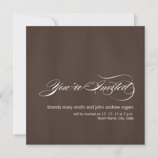 Convite para Casamento Moderno Branco Marrom
