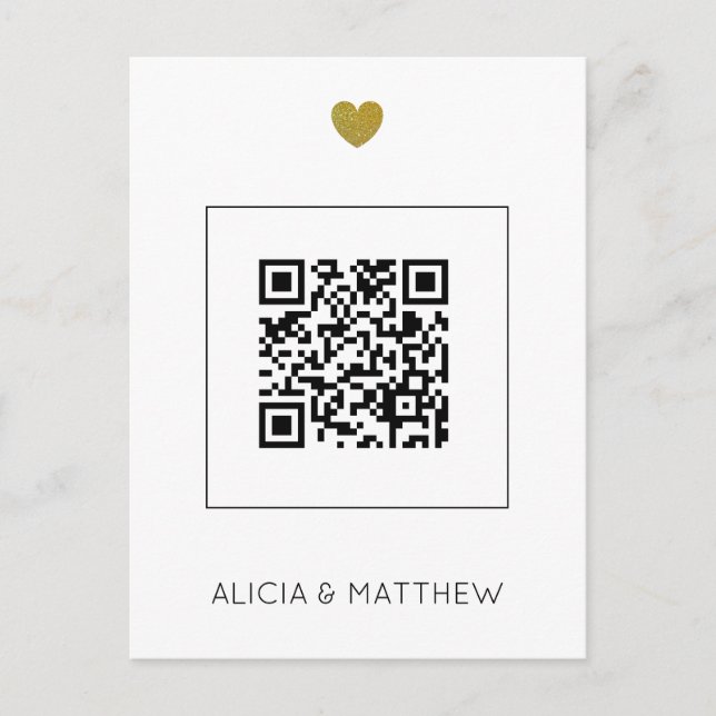 Convite para casamento moderno com código QR (Frente)