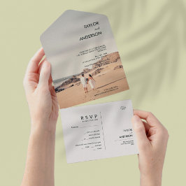 Convite para casamento moderno com foto