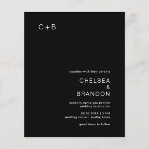 Convite para Casamento Moderno de Chelsea Black