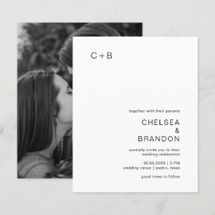 Convite para Casamento Moderno de Chelsea Black e 
