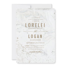Convite para Casamento Moderno de Marble | DOURADO