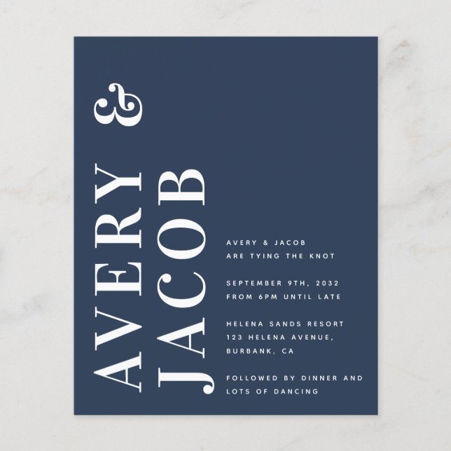 Convite para Casamento Moderno de Negrito (Frente)