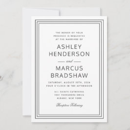 Convite para Casamento Moderno de Quadro Elegante