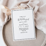 Convite para Casamento Moderno Elegante<br><div class="desc">Este elegante convite de casamento moderno é perfeito para o seu casamento minimalista moderno. Esta design apresenta uma caligrafia simples preta com um fundo branco neutro que combina com o seu casamento clássico tradicional ou o casamento de boho minimalista no primavera, verão, outono ou inverno. Por favor, sinta-se à vontade...</div>