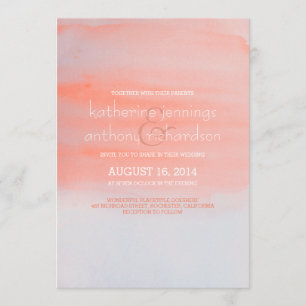 Convite para casamento moderno elegante de aquarel