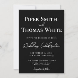 Convite para Casamento Moderno Negrito | Minimalis