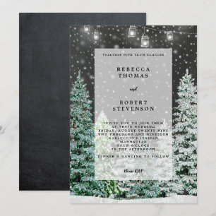 convite para casamento moderno neve de natal inver