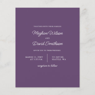 Convite para Casamento Moderno Roxo de Orçamento