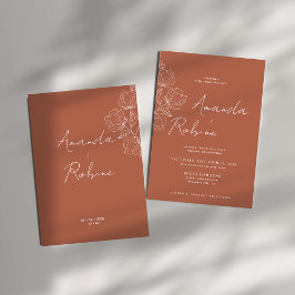 Convite para Casamento Moderno Terracotta