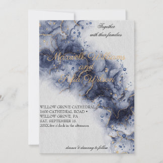 Convite para Casamento Moody Painterly Watercolor
