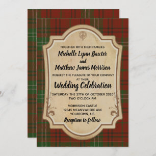 Convite Para Casamento Morrison Tartan