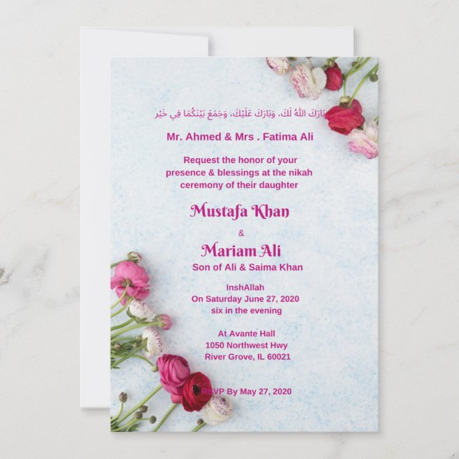 Convite para Casamento Muçulmano (Frente)