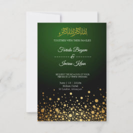 Convite para Casamento Muçulmano Emerald Green