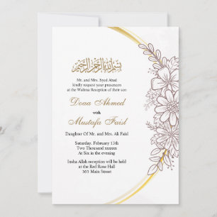 convite para casamento muçulmano floral