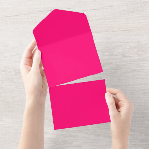 Convite para casamento multifunções neon-rosa - pe