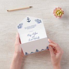 Convite para Casamento Náutico Costeiro