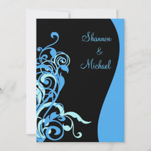 Convite para Casamento Negra Azul