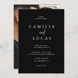 Convite para Casamento Negro e Branco