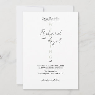 Convite para Casamento Negro e Branco Minimalista