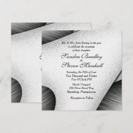 Convite para Casamento Negro e Branco Moderno