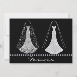 Convite para Casamento Negro e Silver Elegante
