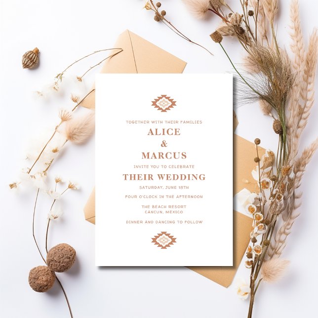 Convite para Casamento no Deserto de Boho do Sudoe (Southwestern Boho Desert Wedding Invitation)