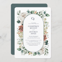 Convite para Casamento no inverno Botânico Floral