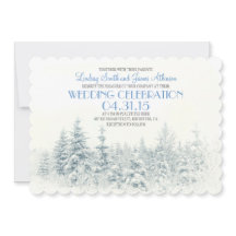 Convite para casamento no inverno branco