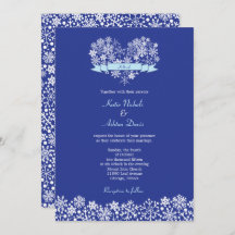 Convite para Casamento no inverno Cardíaco Floco d