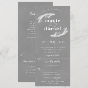 Convite para casamento no inverno de cinza w rsvp