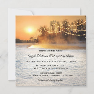 Convite para Casamento no inverno de luzes de cade