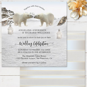 Convite para Casamento no inverno de Urso Polar