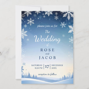 Convite para Casamento no inverno em Floco de Neve